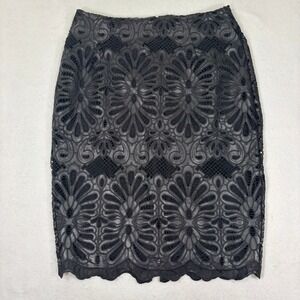 City Chic Faux Leather Pencil Skirt Womens 14 NWT Laser Cut Edgy